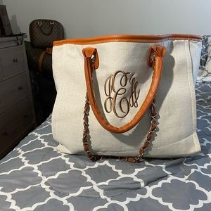 Monogrammed tote bag. “JEH”